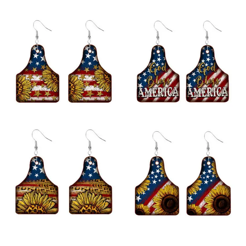 Женские серьги с подсолнухами висячие украшения в стиле ретро принтом