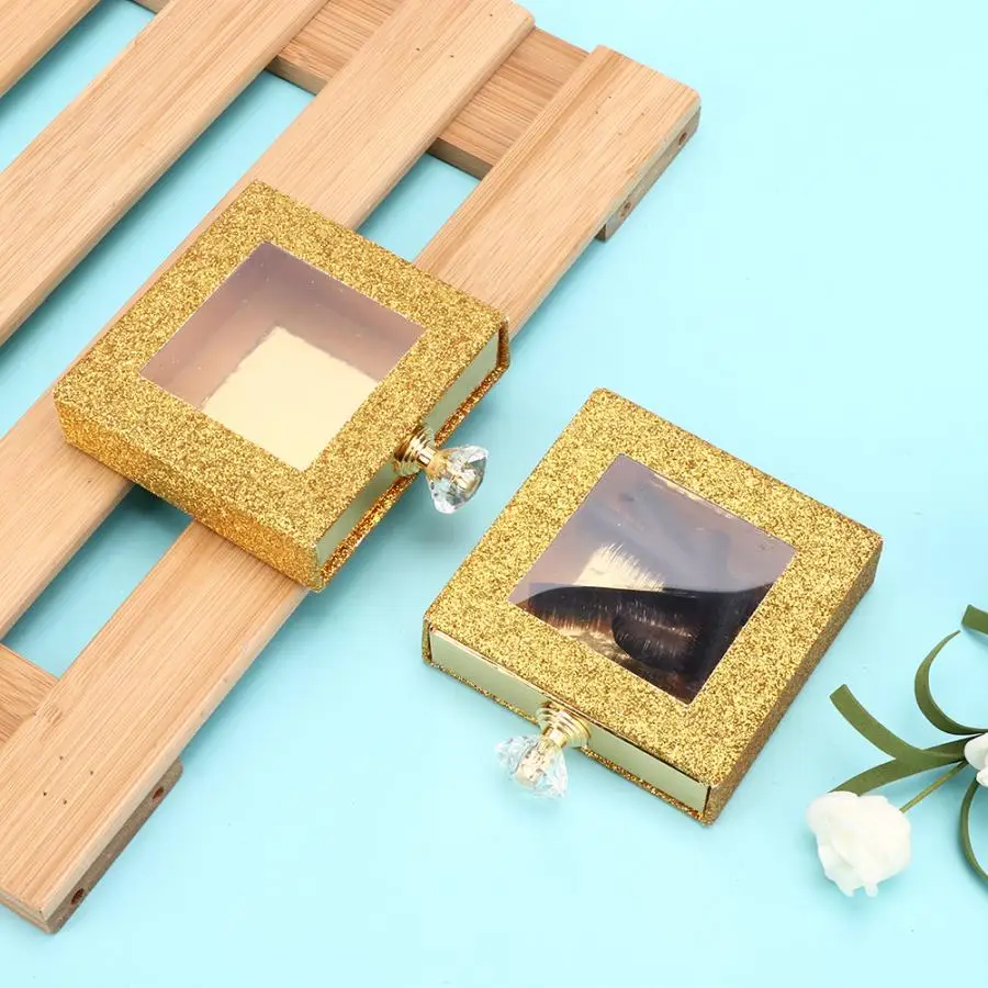 Набор для макияжа 2 шт. накладные ресницы чехол хранения окошко квадрата ящик