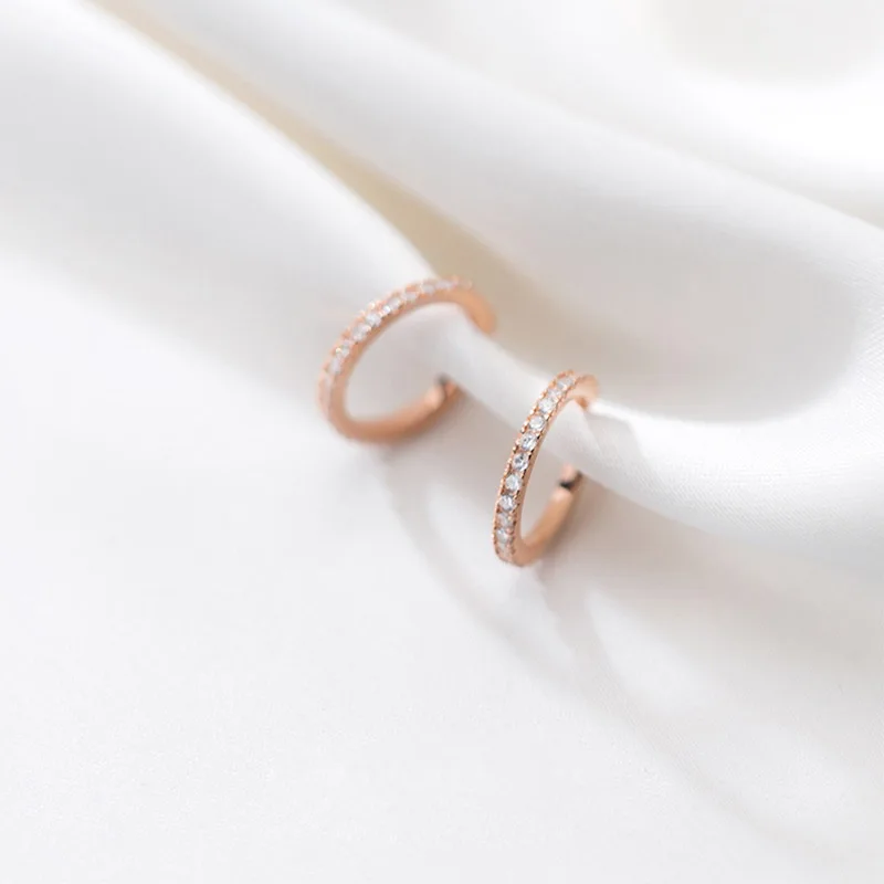 Серьги манжеты из стерлингового серебра 925 пробы циркониевый зажим серьги без