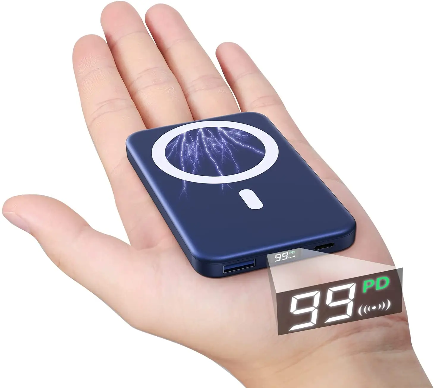 fashion 10000mah portable mini power bank external auxiliary battery for iphone 12 13 pro max wireless magnetic phone charger free global shipping