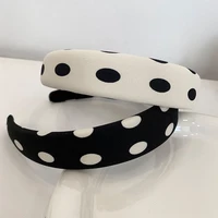 vintage black and white dot headband fashion headwear hair band non slip hair hoop hair accessories for women girls