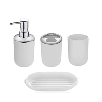 4pcs plastic bathroom set toilet brush holder toothbrush glass cup soap dispenser soap dish bathroom accessories