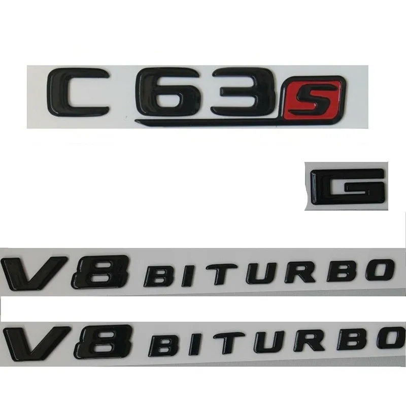 Глянцевые черные 3D буквы E63s Для AMG V8 BITURBO эмблемы W212 W213|Эмблемы| |
