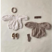 newborn baby clothing girl rompers spring autumn embroidery lace floral princess rompers clothing
