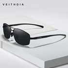 Солнцезащитные очки VEITHDIA мужские, дизайнерские Поляризационные солнечные очки в алюминиево-магниевой золотой оправе, аксессуары для вождения
