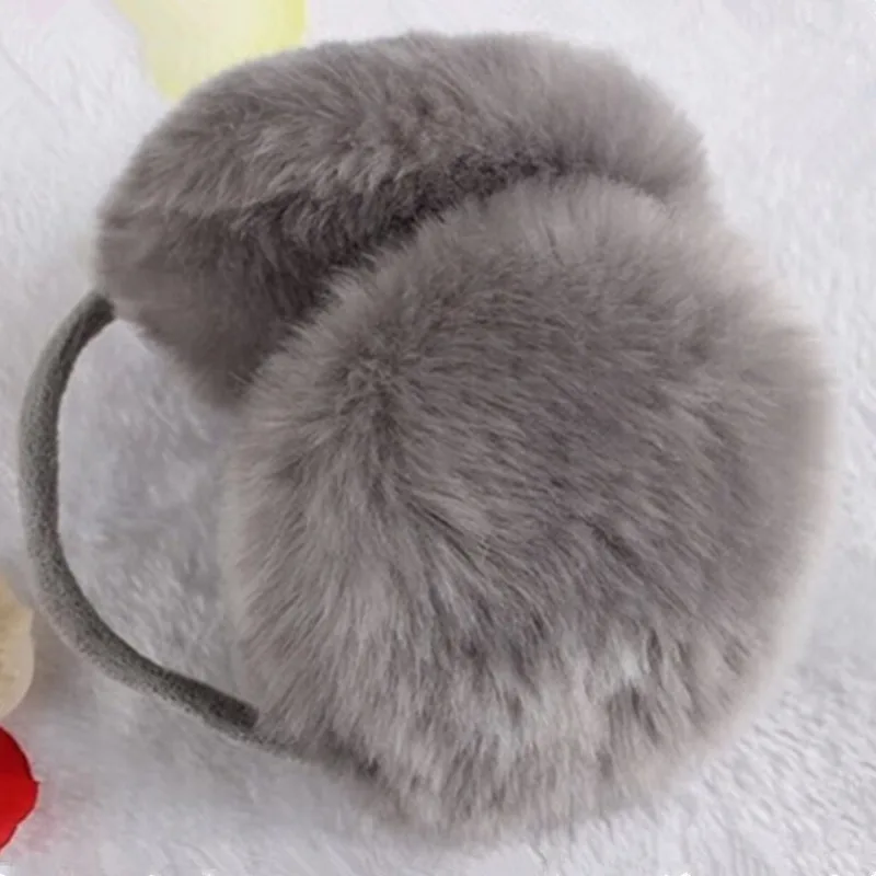 

Ear cover Warm winter ear covers pure color cold imitation rabbit hair after wearing plush ear warm ear bags men &women winter