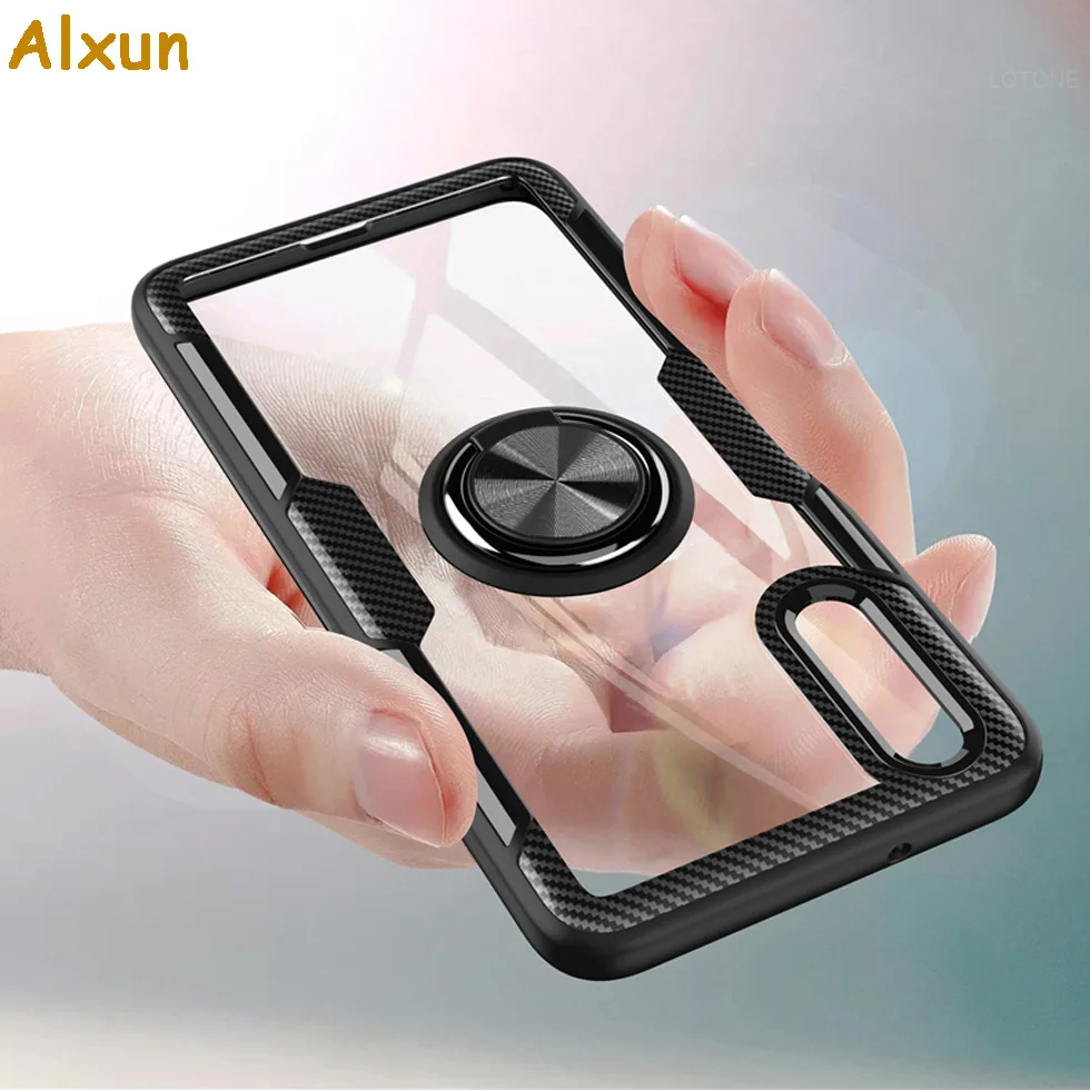 Alxun For Samsung Note10 Plus Case With Ring Stand Magnet Transparent Shockproof Protective Back Cover S9 S10 | Мобильные телефоны