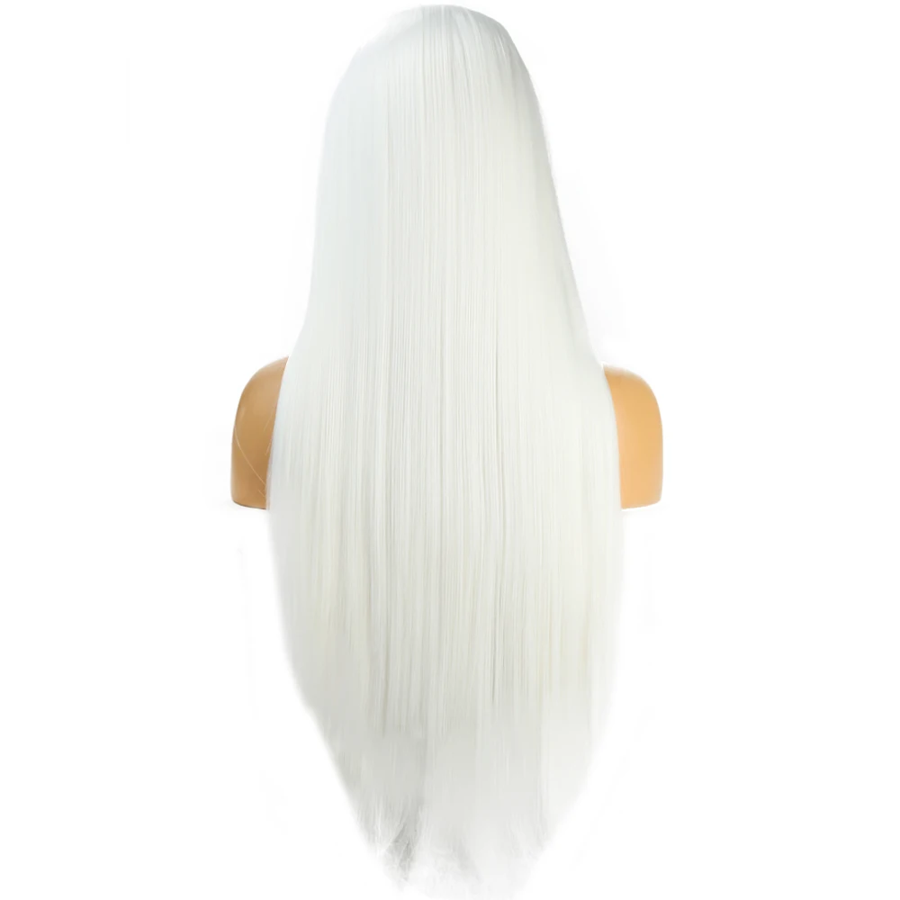 FANXITON белый цвет синтетический парик шелковистый прямой блонд розовый желтый синий цвет s для женщин белый парик высокотемпературное волокн... от AliExpress WW