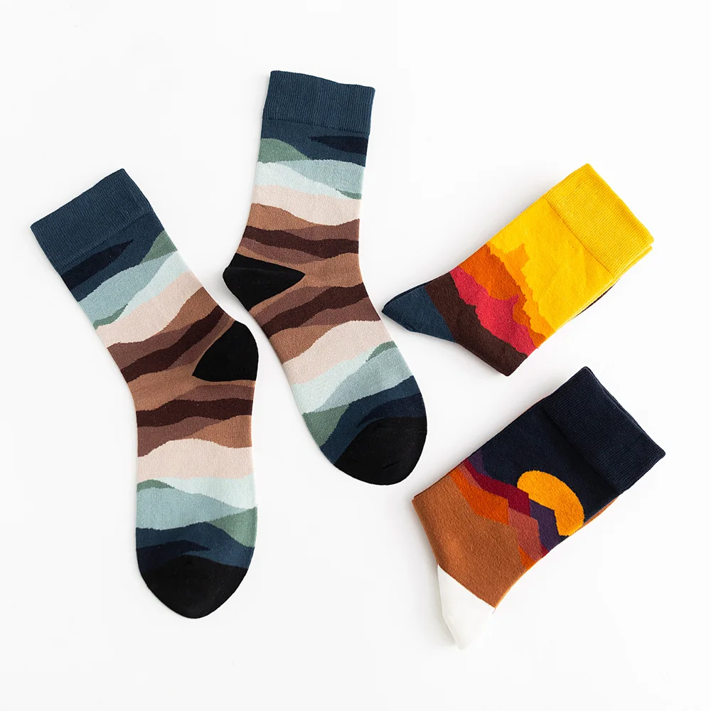 

Instime Unisex Painting Style Cotton Colorful Crew Socks Women 1 Pair Streetwear Skateboard Sport Cycling Size 36-44