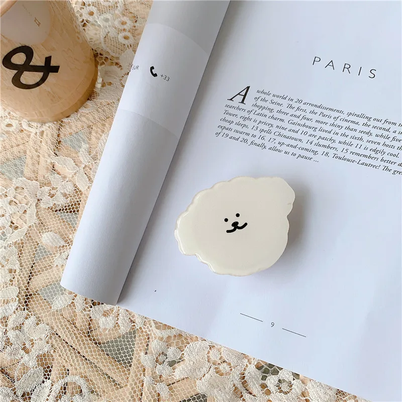 3D глянцевый держатель для телефона с милым медведем Griptok iPhone 11 SE 2 Samsung a71 a51 кольцом