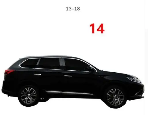 Для Mitsubishi Outlander 2014 2015 2016 2017 нержавеющий хромированный оконный столб крышка