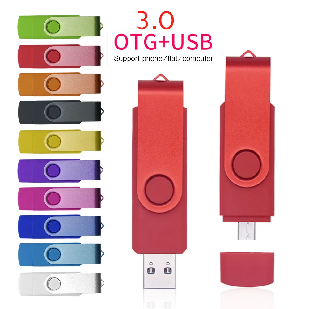 Металлический Usb флеш накопитель OTG с бесплатным логотипом флешка USB 3 0 8 ГБ 16 32 64