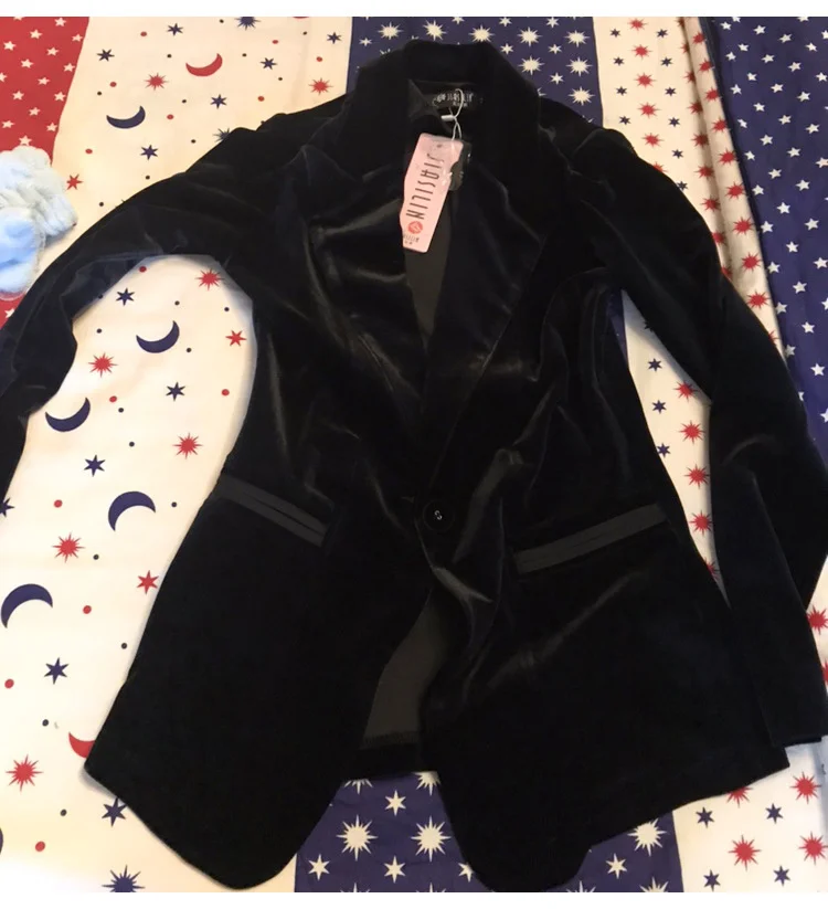 Женский бархатный блейзер красный/синий дизайнерский морской пиджак зимнее