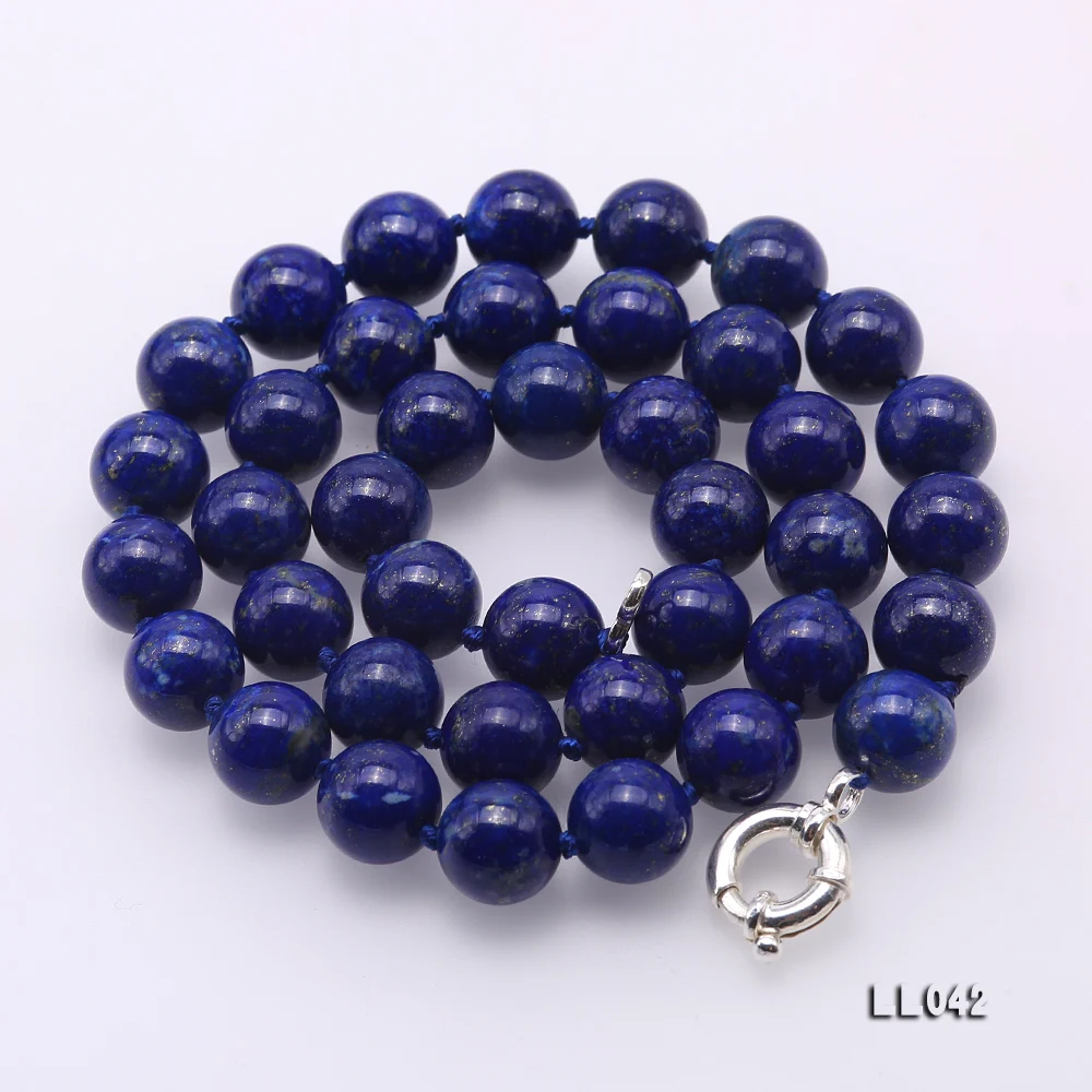 

JYX Natural Lapis Lazuli Necklace Perfectly Round Size10mm and Length 28inch Religious Jewelry Free Shipping Factory Price