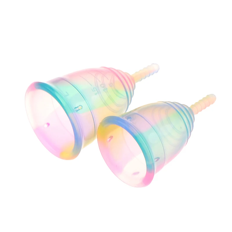 

1PCS Colorful Women Cup Medical Grade Silicone Menstrual Cup Feminine Hygiene menstrual Lady Cup Health Care Period Cup