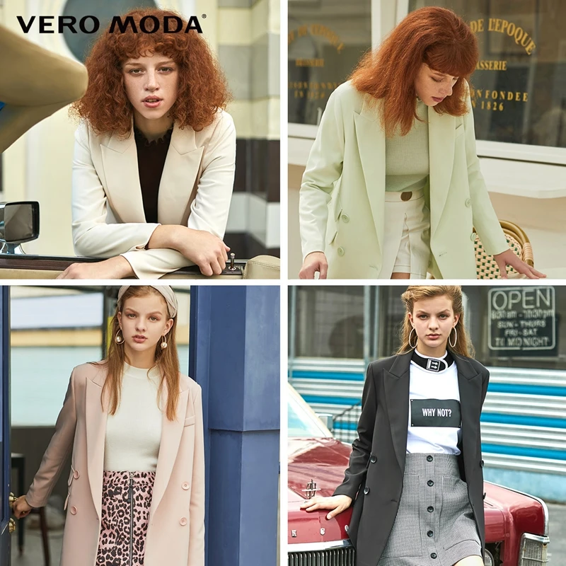 Женский двубортный пиджак с отложным воротником Vero Moda в стиле Ins 319308590|Женские