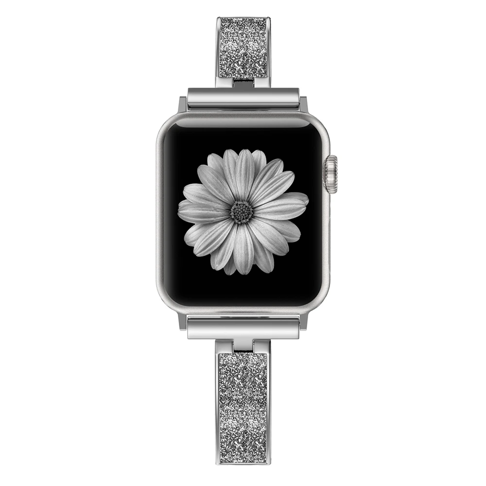 SilverB Женский металлический ремешок для Apple Watch Series 5, 40 мм, 44 м, металлический+ кожаный браслет, ремешок для iWatch Series 4, 3, 2, 1, 38 мм, 42 мм - Цвет ремешка: SilverB