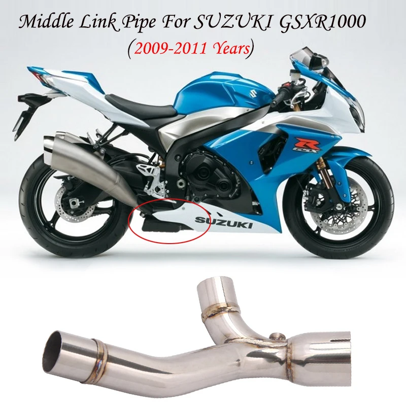 

Мотоциклетная выхлопная система Модифицированная средняя промежуточная Соединительная труба для Suzuki GSXR1000 GSXR 1000 K9 2009 2010 2011 года