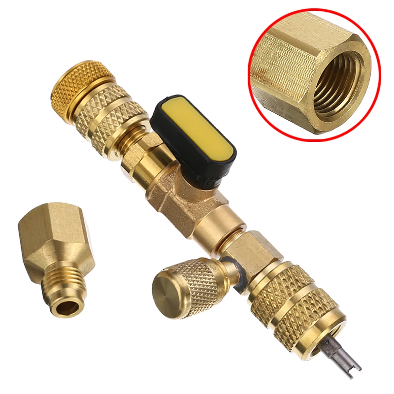 

Mayitr 1 шт. HVAC AC клапан ядро удаления порт установщик двойной размер 1/4 "и 5/16" Аксессуары Инструмент