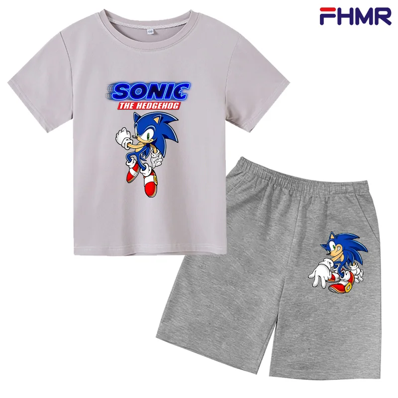

Summer new boys and girls clothes suits children's fashion printed T-shirt shorts boy suits cotton casual sportswear kids