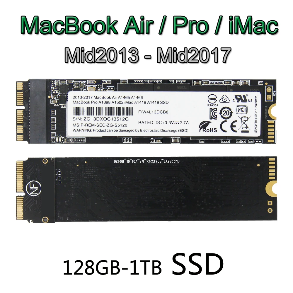 128 ГБ 256 512 1 ТБ SSD совместим с MacBook Air A1466 A1465 Pro A1398 A1502 iMac A1418 A1419 твердотельный диск HD |