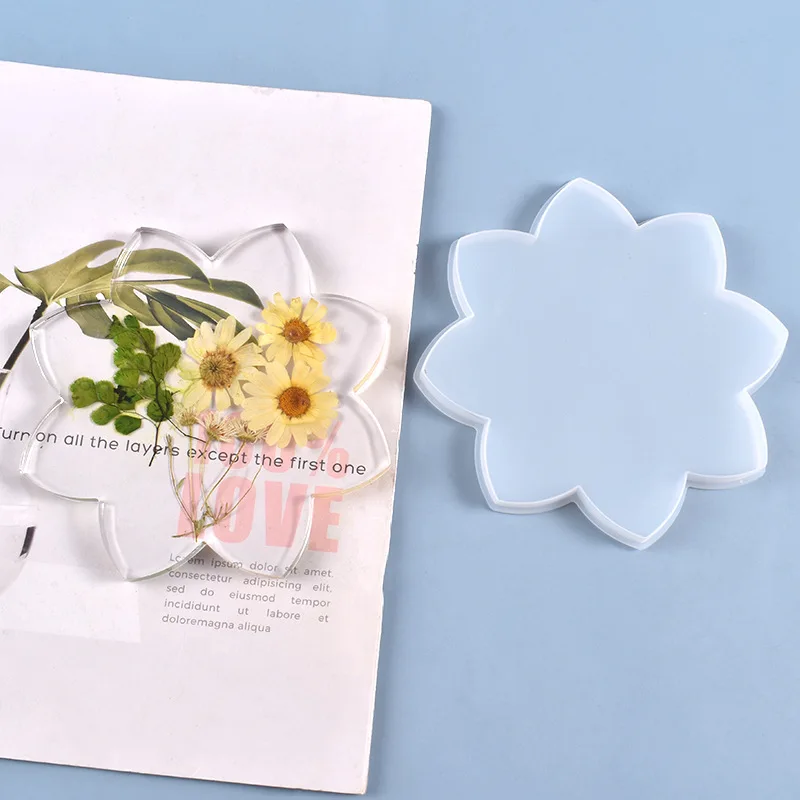 

Epoxy Resin Molds Coaster Lotus Moule Crystal Resine Silicone Resin Mold Table Decorative homemade Silicone Molds For Epoxy