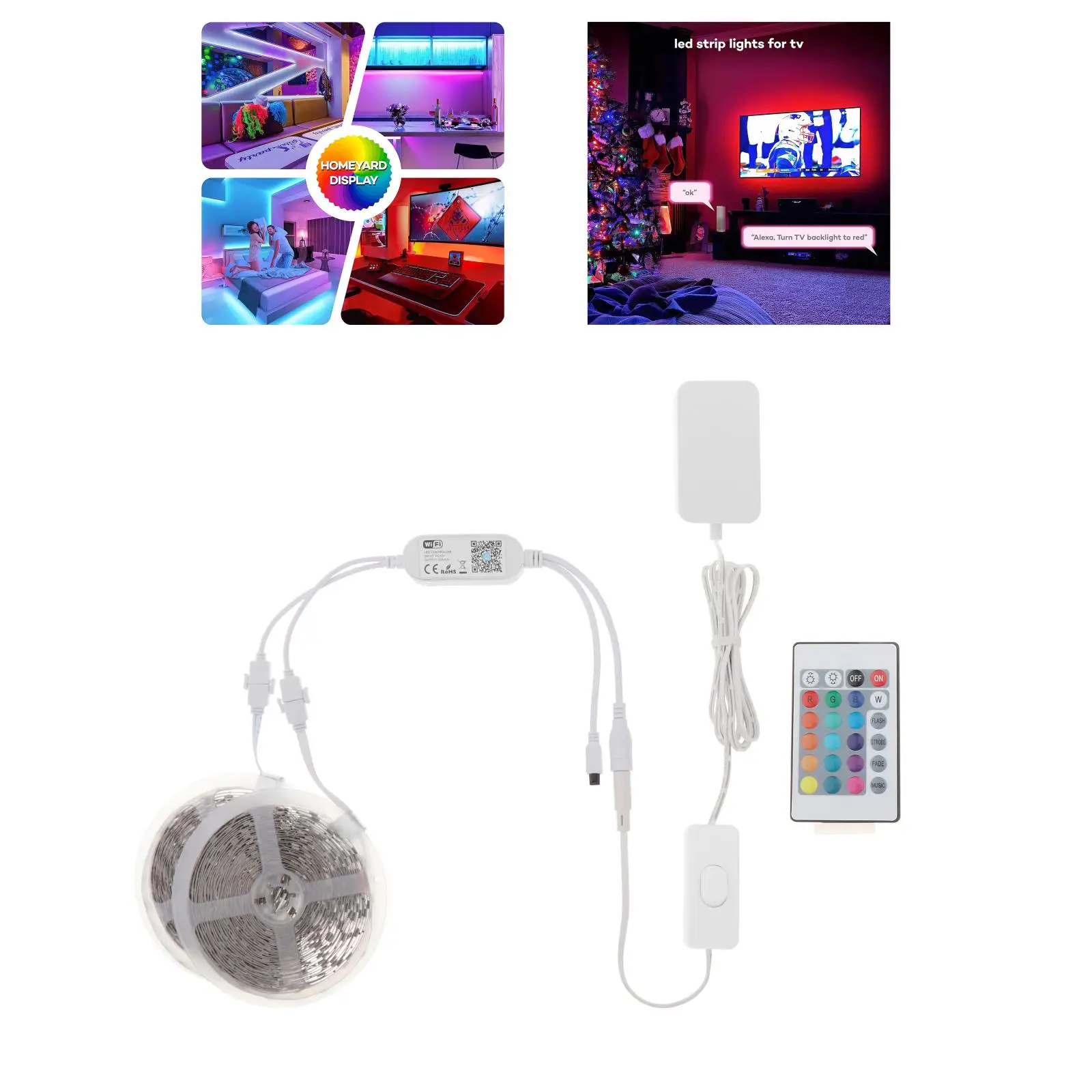 

LED Strip Lights Color Changing Light Strip with Remote for Bedroom
