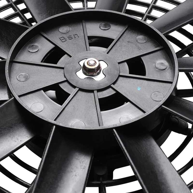 

10 Inch 12V 80W 2100Rpm Straight Black Blade Electric Cooling Radiator Tank Fan Mounting Kit Universal