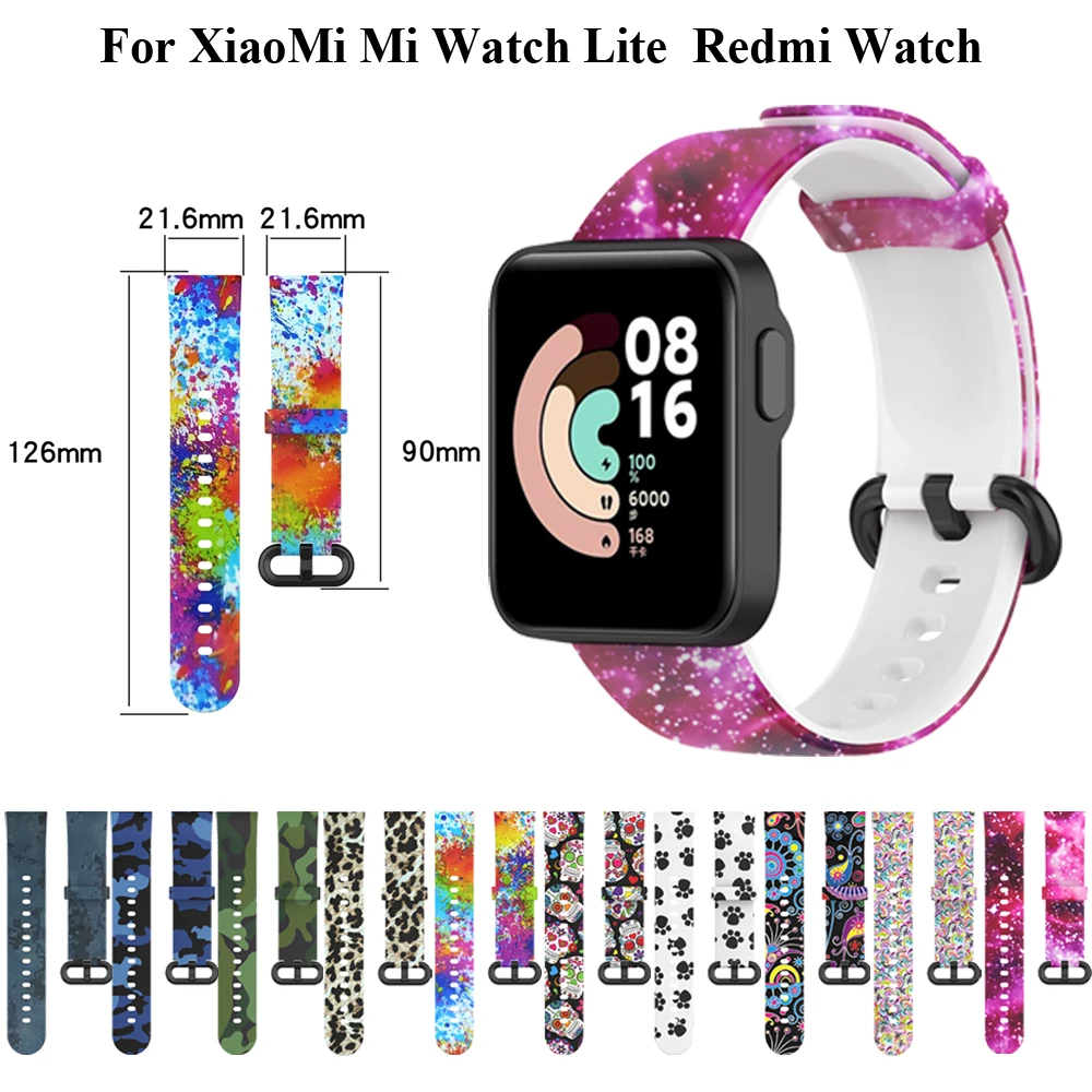 

Printing Wristband Smart Watch Band For XiaoMi Watch Lite Sports Strap Bracelet Redmi Watch Smartband Silicone Wrist Straps Belt