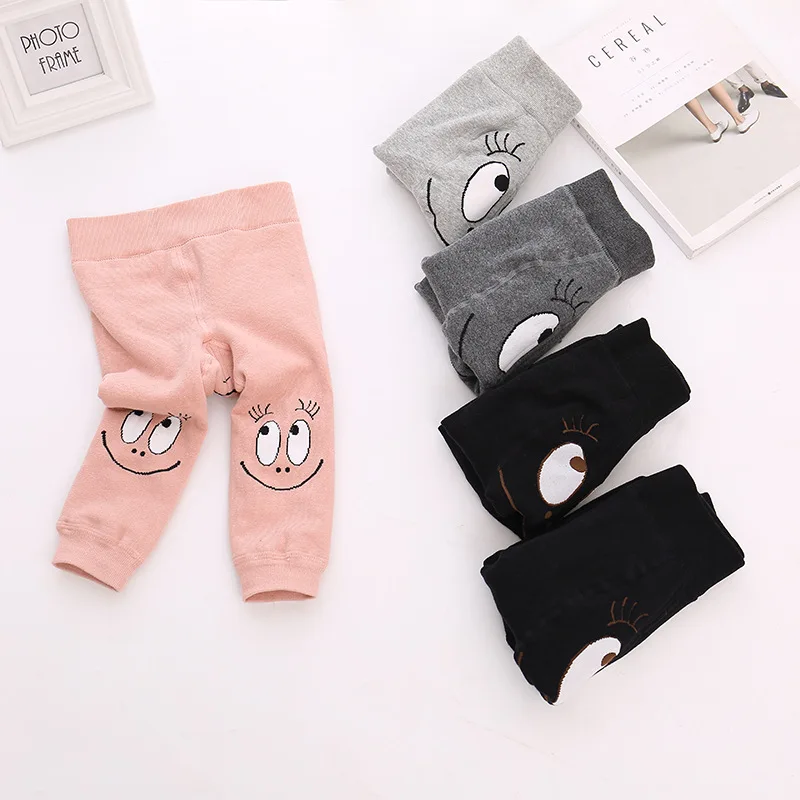 Зимние теплые милые бархатные утепленные штаны со смайликом для детей ясельного