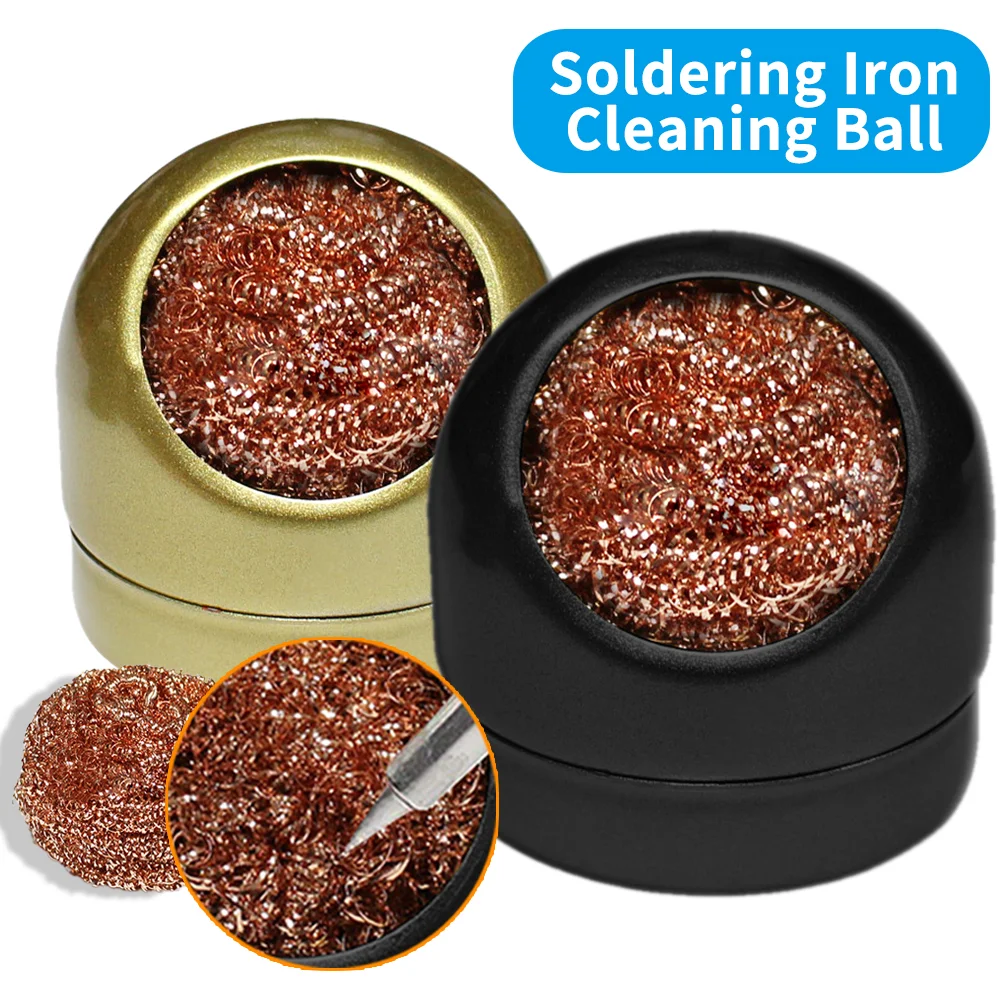 

Desoldering Soldering Iron Cleaning Ball Filter Mesh Cleaning Nozzle Tip Copper Wire Cleaner Ball Metal Clean Ball Hand Tool Kit