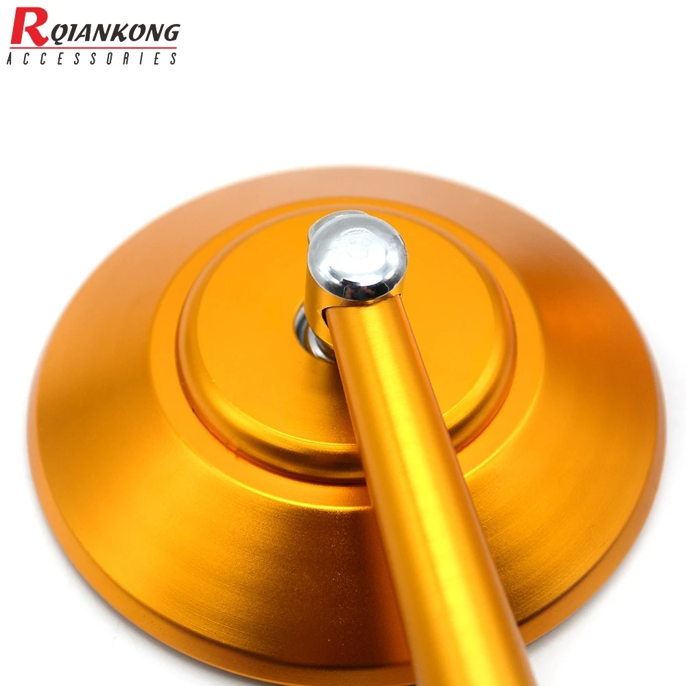 Зеркало заднего вида мотоциклетное универсальное алюминиевое синее стекло на