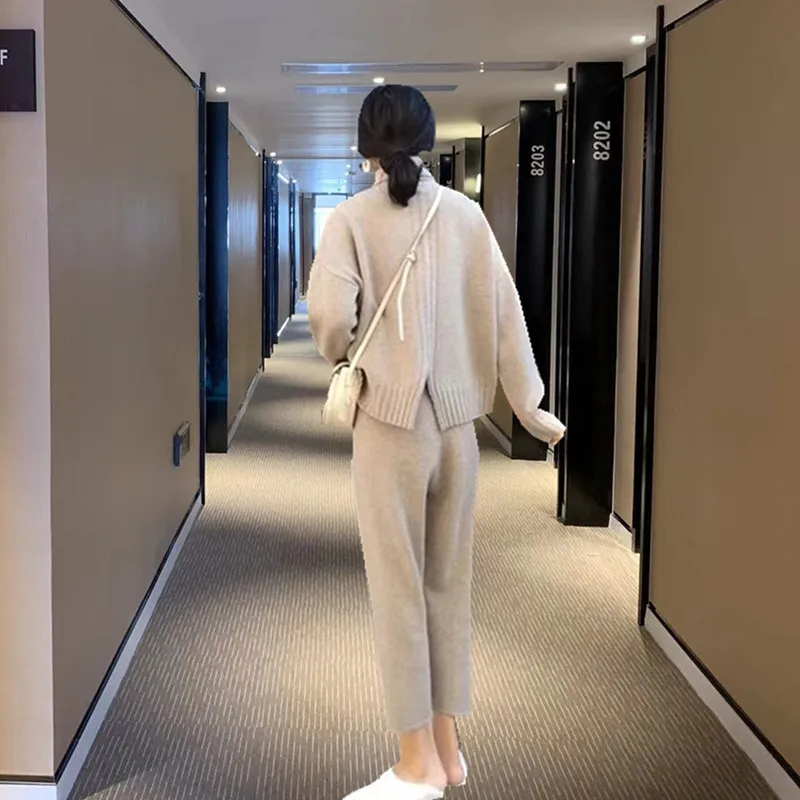 Женский костюм осенне-весенний трикотажный спортивный водолазка свитера