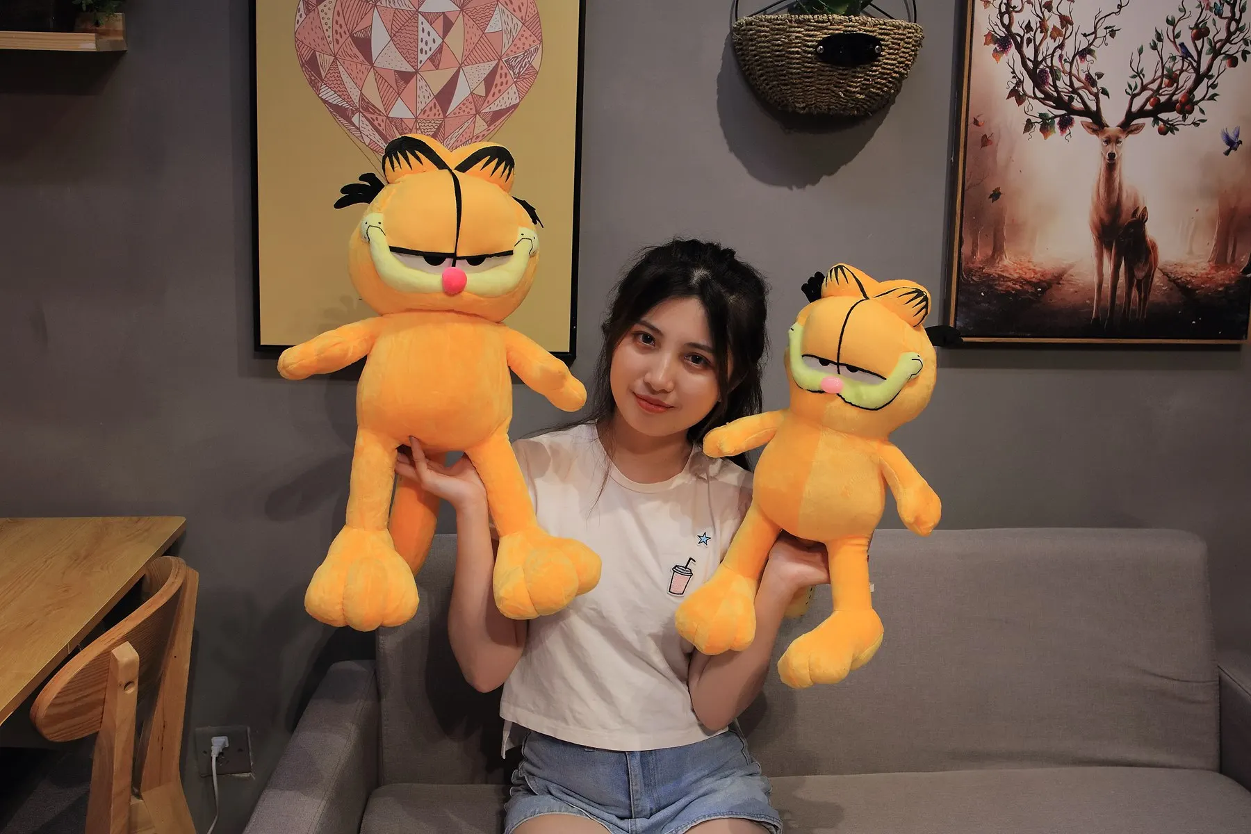 

20-80cm Huge Cute Garfield Cat Plush Stuffed Toy Super Soft Cartoon Figure Doll High Quality Birthday Gift for Children Kids