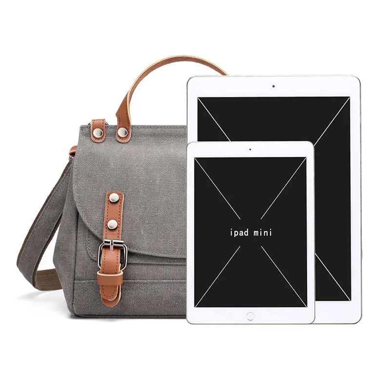 

2020 Women's Canvas Handbag Vintage Solid color Fashion All-match Ladies Totes Female High Quality Female Shoulder Bag