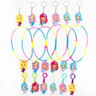 Брелок для ключей, из ПВХ 2020, 6 цветов, для женщин, мужчин, детей, брелок для ключей русалка