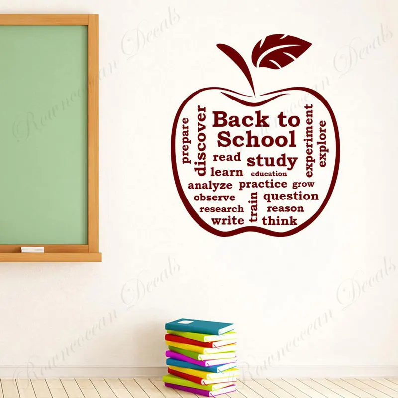 Наклейки на стену вернуться в школу Виниловые буквы обучение класс
