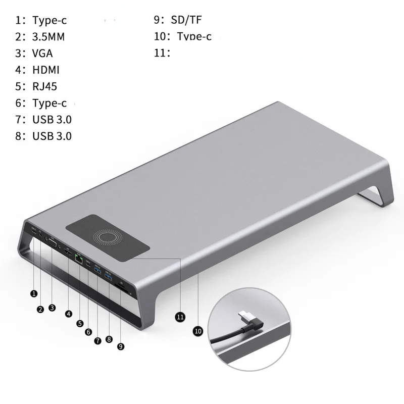 Подставка для монитора Befon настольная Поддержка USB 3 0 Беспроводная зарядка
