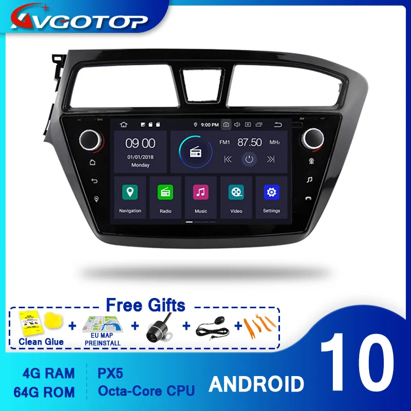 AVGOTOP Android 10 CAR DVD PLAYER for HYUNDAI I20 2014-2017 Left Hand Driver 7 IPS HD Screen NAVIGATION | Автомобили и мотоциклы