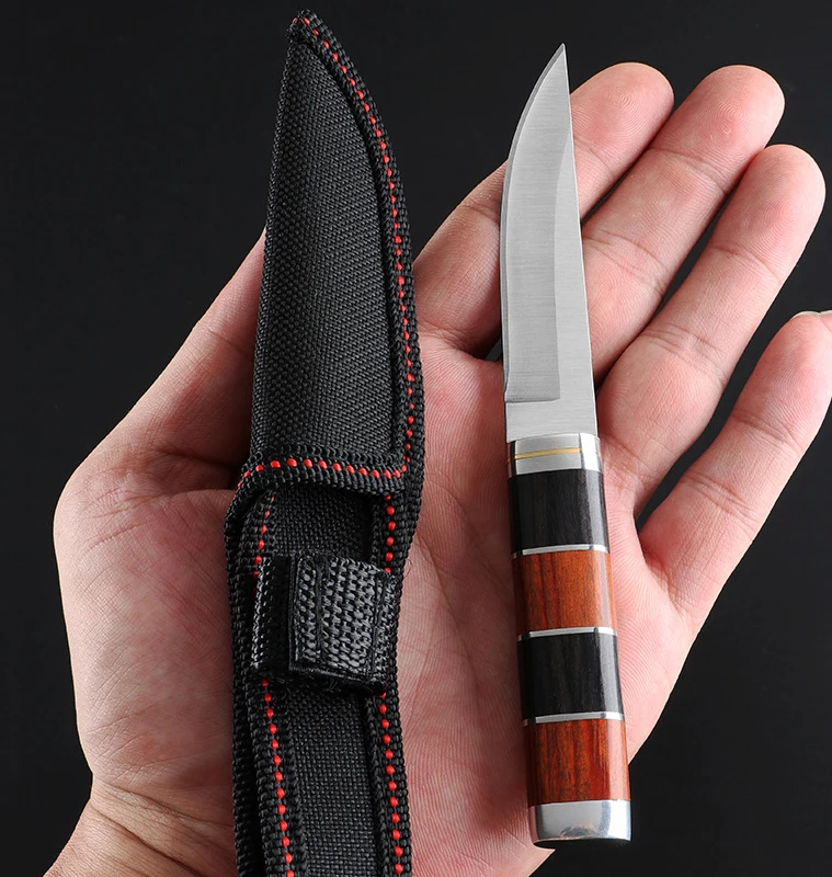 

Outdoor Tactics Straight Knife Sharp Camping Hunting Knife Jungle Pocket Multifunctional EDC Knife with Cover
