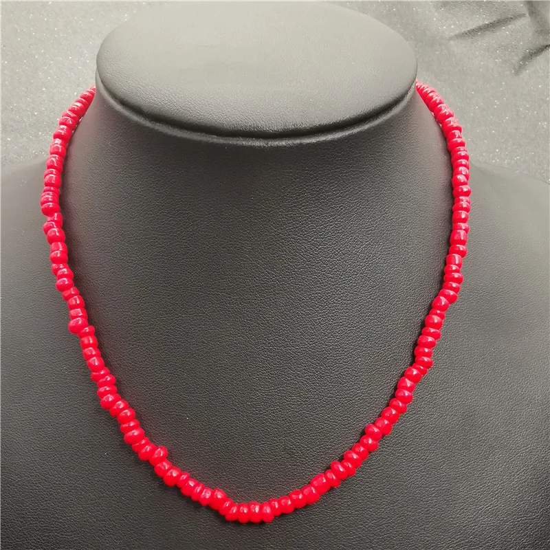 Богемное пляжное ожерелье нежные разные цвета маленькое из круглых бусин