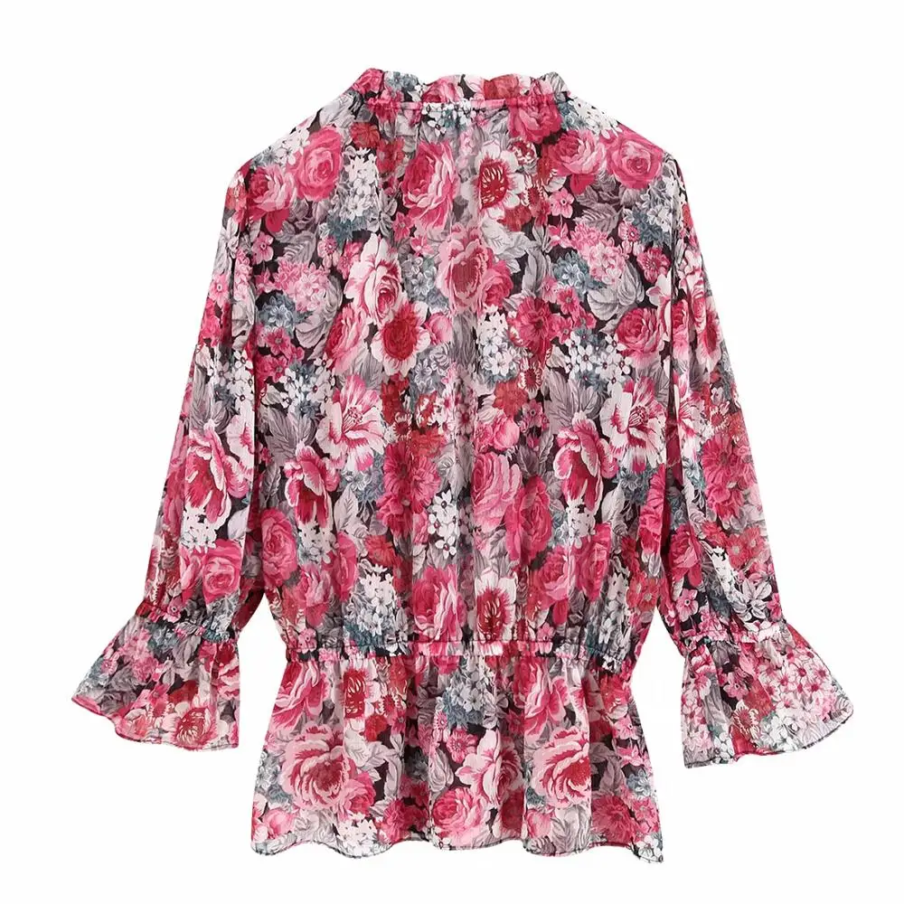 Увядший engand стильный элегантный винтажный цветочный принт лук blusas mujer de moda кимоно рубашка женские топы футболки размера плюс