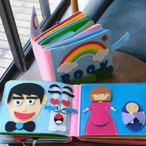 Rainbow Cloth Book Baby Toys Felt Montessori Book Toddler Educational
Toy For Boys and Girls Practice Hand Early Learning