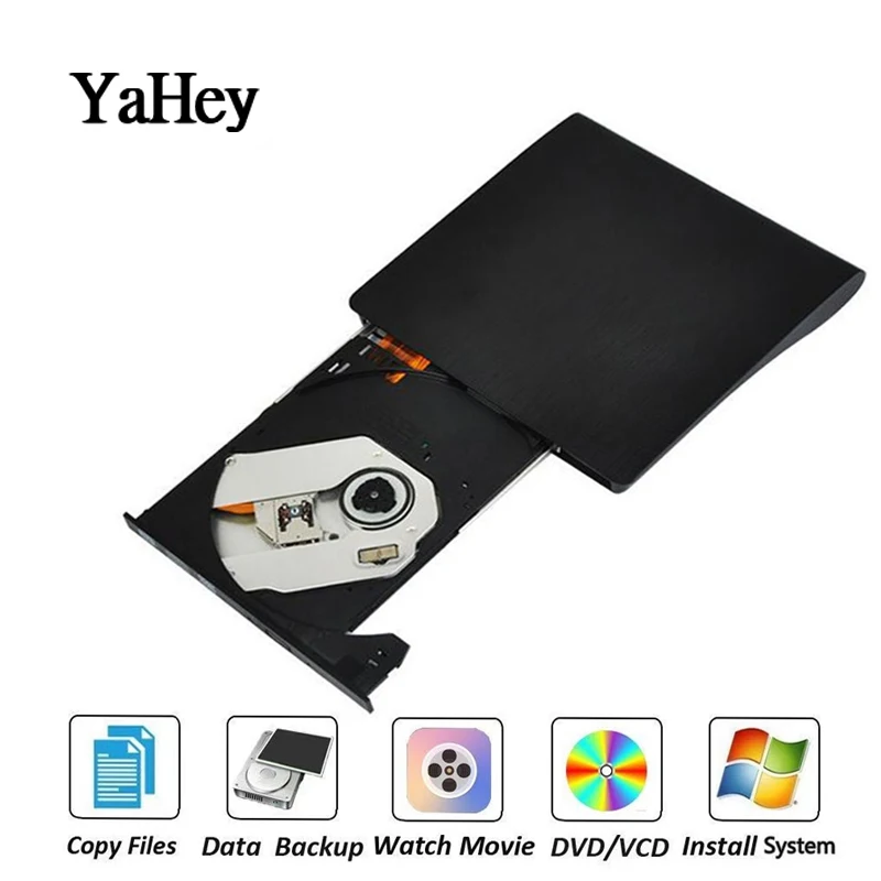 USB 2 0 внешний CD/DVD ROM проигрыватель оптический привод DVD RW ГОРЕЛКА ридер писатель