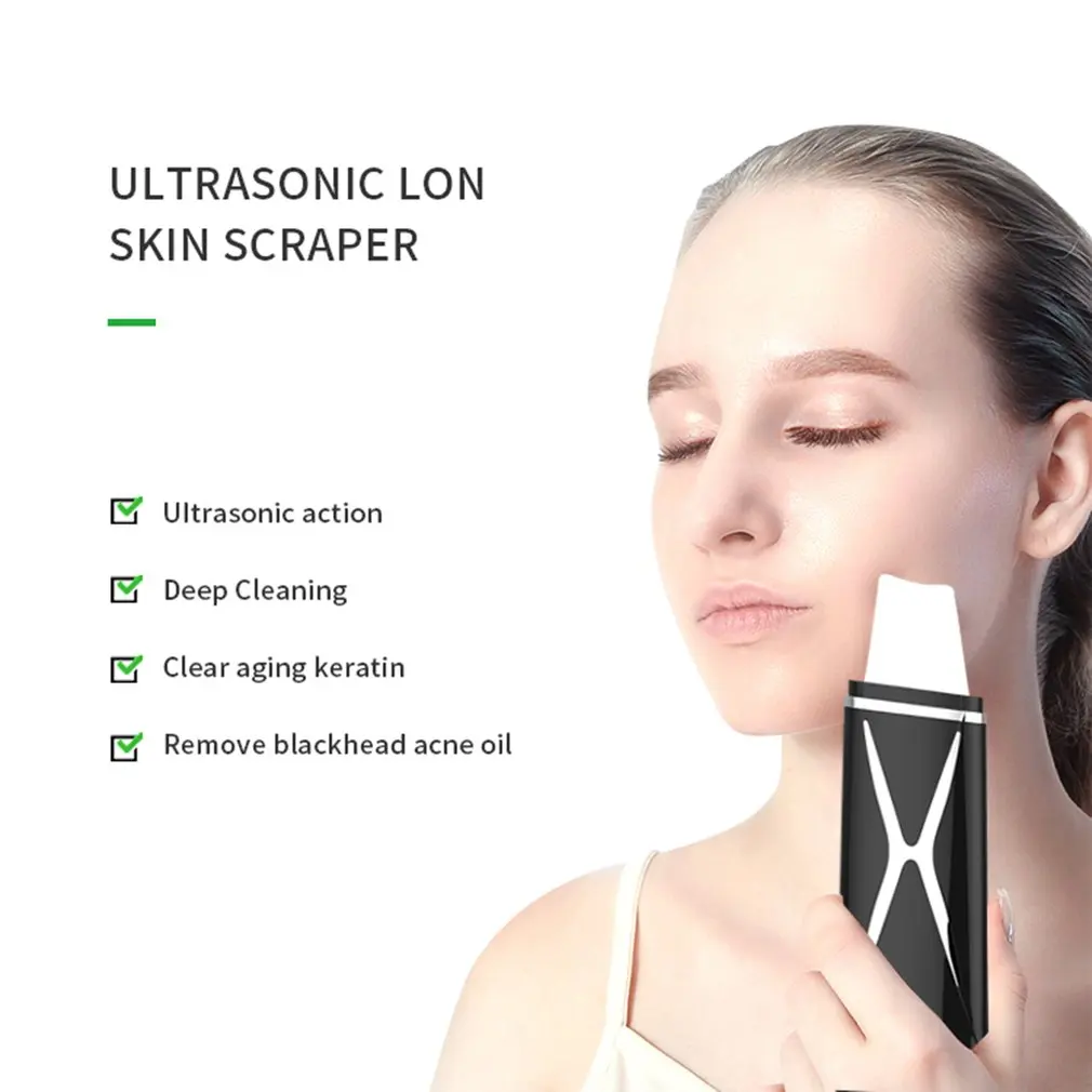 

Portable Ultrasonic Skin Cleaning Spatula Pore Cleaner Face Cleaning Instrument Four Modes With Dust Cover