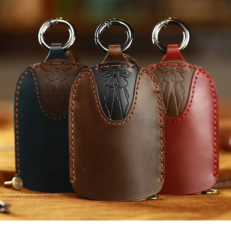 Genuine Leather Princess Car Keychain Key Holder Organizer Women Key Bag