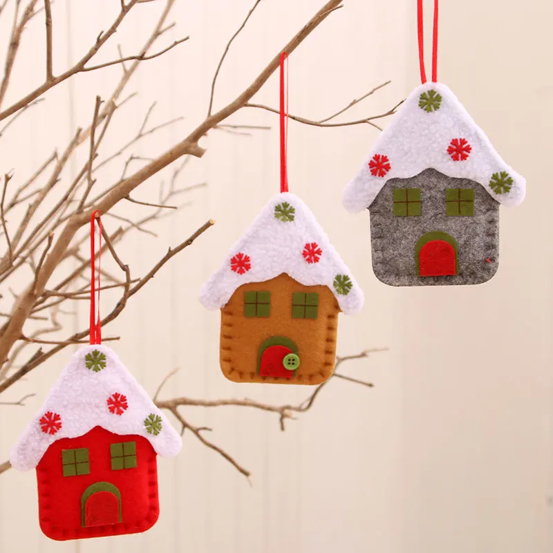 

Plastic felt house Ornaments Christmas Winter Decorations, Hanging Snowflake Decorations for Winter