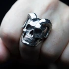 Уникальное мужское кольцо панк сатанинский демон череп козла кольцо из нержавеющей стали подарок на Хэллоуин винтажные мужские кольца ювелирные изделия