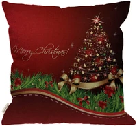 merry christmashappy new year festive glow gold holiday shiny star xmas decorative couch sofa bedroom burlap pillow cases
