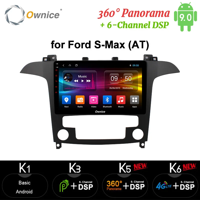 Автомобильный радиоплеер Ownice 9 &quotcarplay GPS Navi Android 10 8Core 4G LTE 360 Panorama DSP SPDIF Radio for Ford S Max